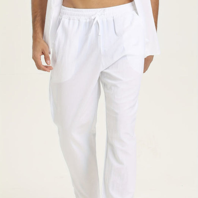 Calça masculina de algodão